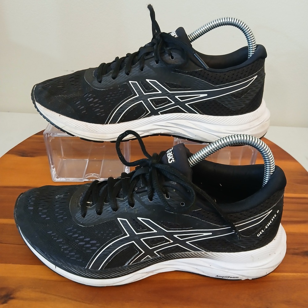 Asics Gel-Excite 6 Womens 8.5 Black Running Shoes Sneakers Low Top 1011A165‎
